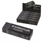 Резинка стирательная STAEDTLER (Штедлер, Германия) "RASOPLAST", 65x23x13 мм, с держателем, черная