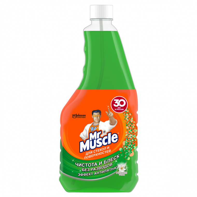 Средство для мытья стекол Mr.Muscle "Утренняя роса", 530мл, сменный флакон