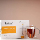 Чай TEATONE "Tropical fruit tea" черный с ароматом тропических фруктов, 100 стиков по 1,8 г, 1247