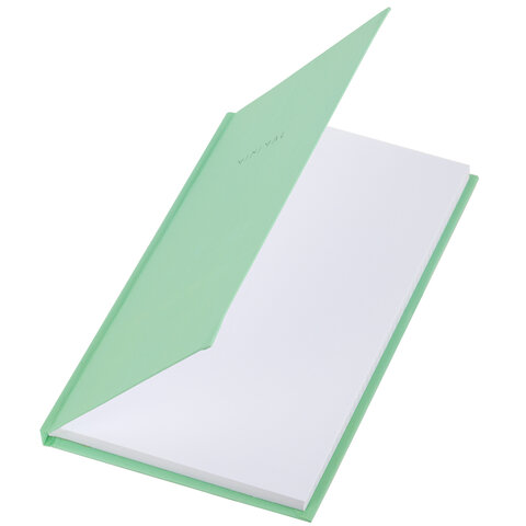 Блокнот А5 134х206 мм, 80 л., твёрдый, клетка, BRAUBERG "Minimal", мятный, 116443