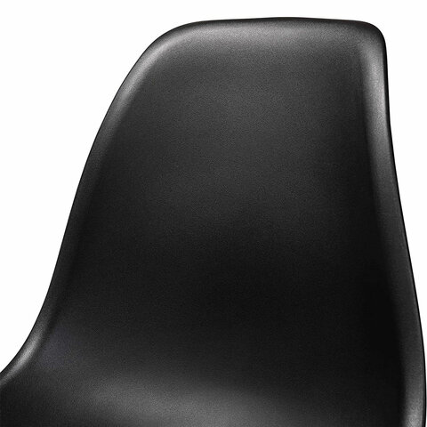 Стулья BRABIX "Eames CF-010", КОМПЛЕКТ 4 шт., пластик черный, опоры дерево/металл, 532631