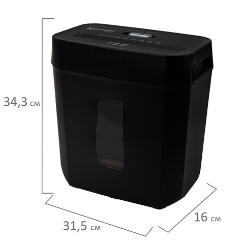 Уничтожитель (шредер) BRAUBERG OF-812X, карты, скобы, 4 уровень секретности, 4х35 мм, 8 листов, 12 литров, 533141