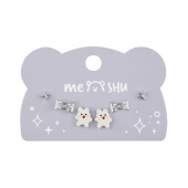 Серьги MESHU, бижутерия, серебристые, 3 пары, европодвес