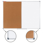 Доска комбинированная: магнитно-маркерная, пробковая для объявлений 90х120 см, BRAUBERG Extra, 238184