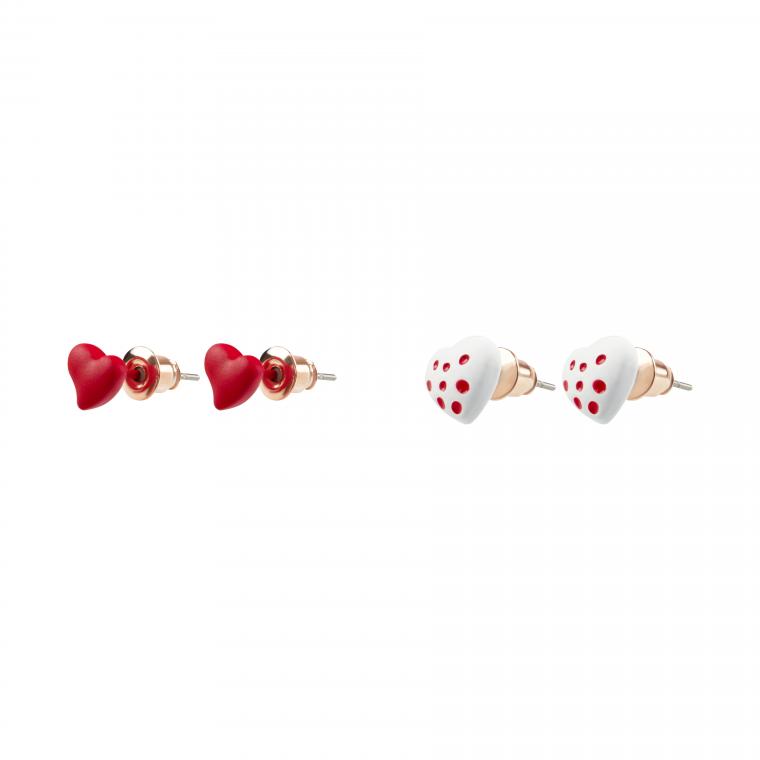 Серьги MESHU "Hearts", бижутерия, 2 пары, европодвес