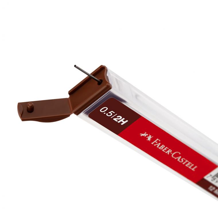 Грифели для механических карандашей Faber-Castell "Polymer", 12шт., 0,5мм, 2H