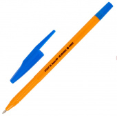 Ручка шариковая STAFF "Basic BP-66 ORANGE", СИНЯЯ, корпус оранжевый, узел 1 мм, линия письма 0,5 мм, 144453