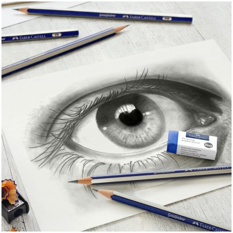 Набор карандашей ч/г Faber-Castell "Goldfaber Sketch", 6шт.+ластик+точилка, 2H-6B, заточен., карт. уп., европодвес