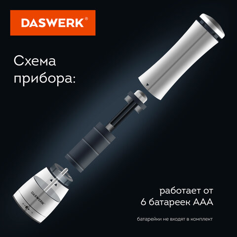 Мельница для специй, 4 уровня помола, электрическая, с подсветкой, PM-3, DASWERK (ДАСВЕРК), 456621