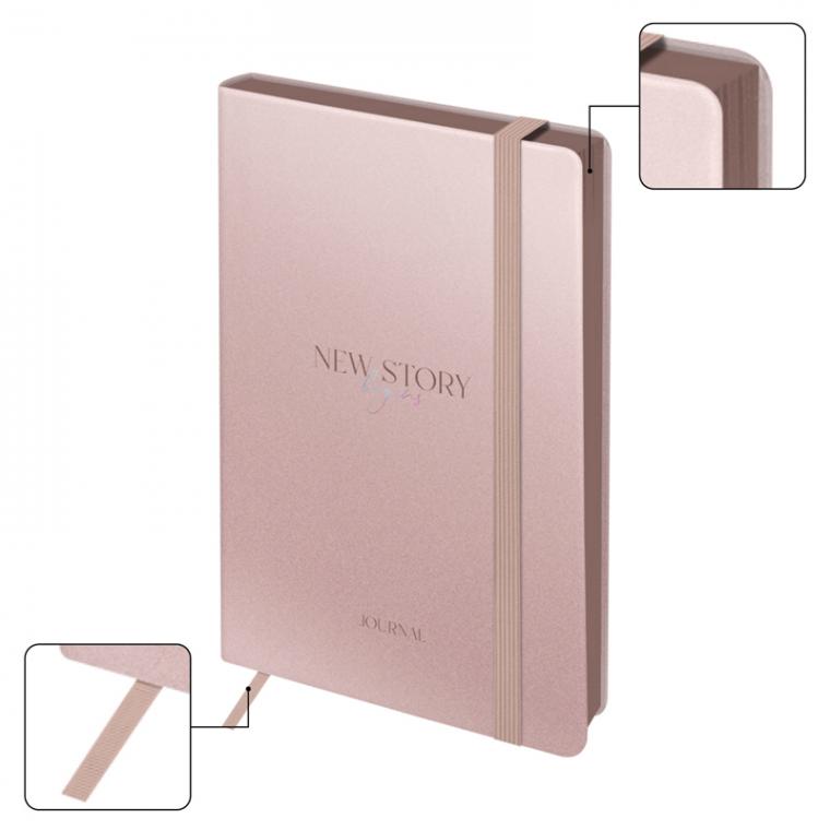 Ежедневник недатированный, А5, 136л., кожзам, Greenwich Line "New Story. Rose gold", тон. блок