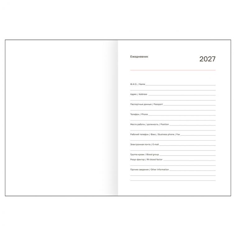 Ежедневник датированный 2027г., А6, 176л., твердый переплет, балакрон, BG "Ariane. Black", черный