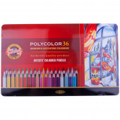 Карандаши цветные художественные Koh-I-Noor "Polycolor", 36цв., заточен., метал. пенал (ПОД ЗАКАЗ)