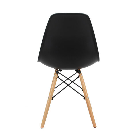 Стулья BRABIX "Eames CF-010", КОМПЛЕКТ 4 шт., пластик черный, опоры дерево/металл, 532631