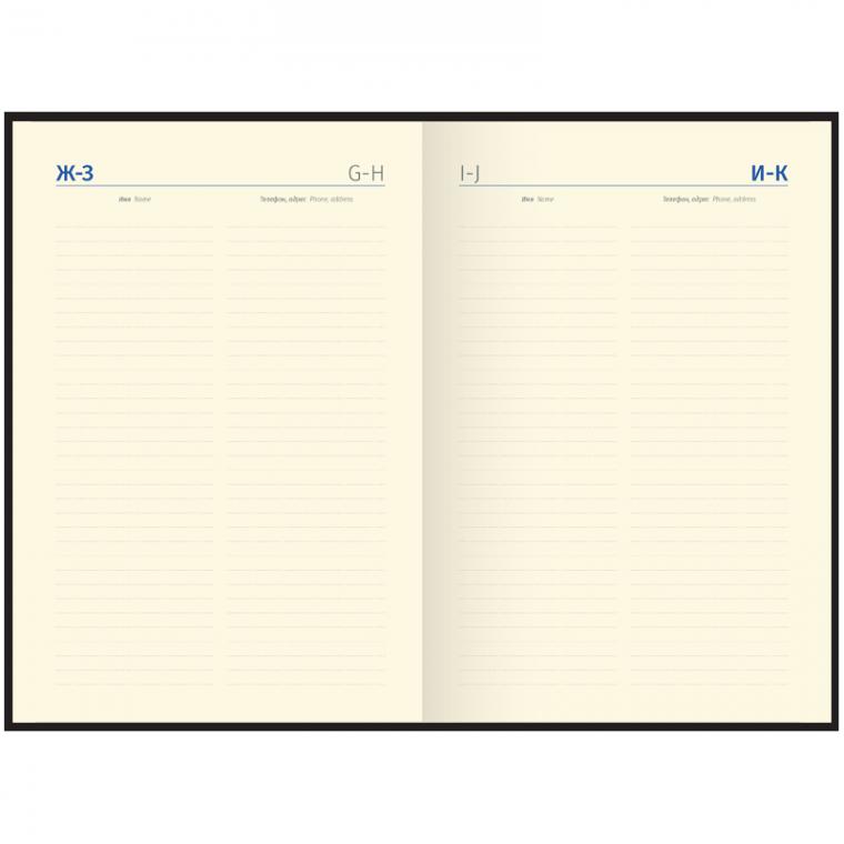 Ежедневник недатированный, А5, 160л., кожа, Delucci, гладкая кожа, золот. срез, черный