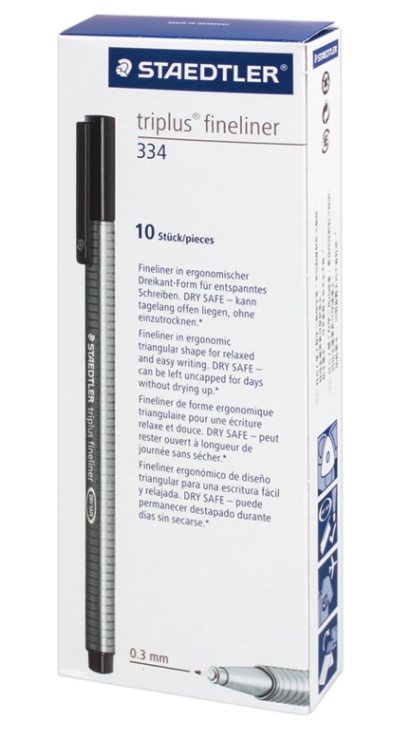 Ручка капиллярная (линер) STAEDTLER "Triplus Fineliner", МОРСКАЯ ВОЛНА, трехгранная, линия письма 0,