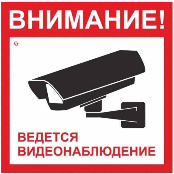 Знак безопасности Ведется видеонаблюдение V40-01 (200х200 мм, пластик)