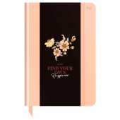 Ежедневник недатированный А5, 136л., 7БЦ BG "Flowery. Peach", глянцевая ламинация, отд.фольгой