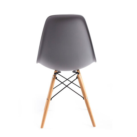 Стулья BRABIX "Eames CF-010", КОМПЛЕКТ 4 шт., пластик серый, опоры дерево/металл, 532632