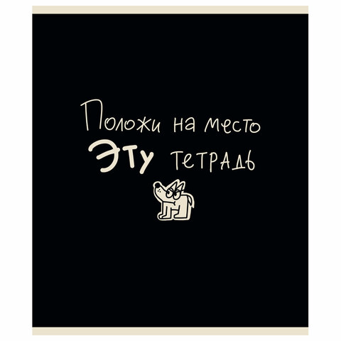 Тетрадь А5 48 л. ПЗБМ, скоба, клетка, матовая ламинация, брайль, "Тетрадь подписана" (микс в ПУ), 23447