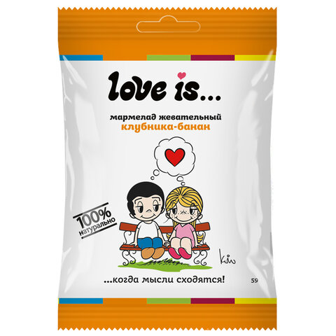 Мармелад жевательный LOVE IS "ЖуйМиксик" со вкусом клубника-банан, 20 г